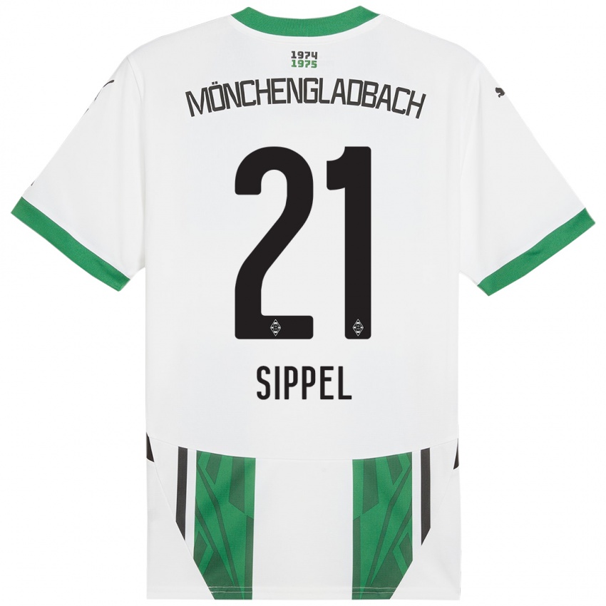 Enfant Maillot Tobias Sippel #21 Blanc Vert Tenues Domicile 2024/25 T-Shirt Belgique