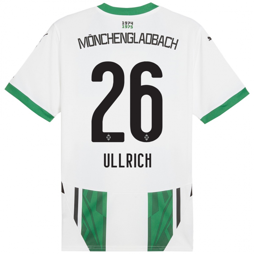 Enfant Maillot Lukas Ullrich #26 Blanc Vert Tenues Domicile 2024/25 T-Shirt Belgique