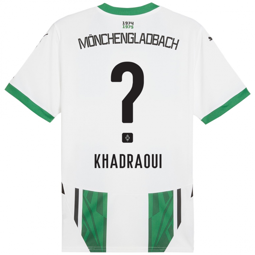 Enfant Maillot Elias Khadraoui #0 Blanc Vert Tenues Domicile 2024/25 T-Shirt Belgique