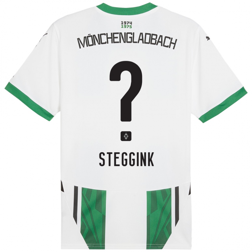 Enfant Maillot Lennart Steggink #0 Blanc Vert Tenues Domicile 2024/25 T-Shirt Belgique