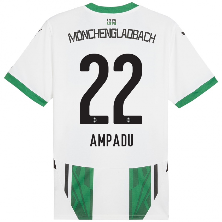 Enfant Maillot Leon Ampadu #22 Blanc Vert Tenues Domicile 2024/25 T-Shirt Belgique