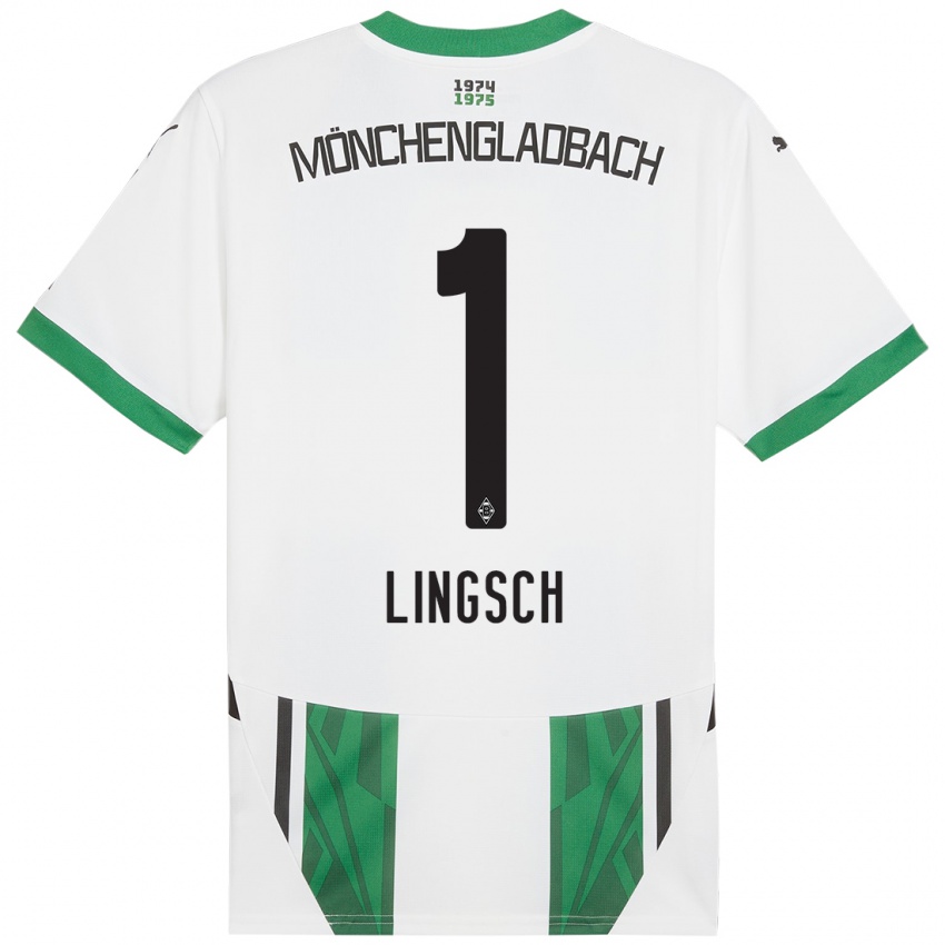 Enfant Maillot Tina Lingsch #1 Blanc Vert Tenues Domicile 2024/25 T-Shirt Belgique