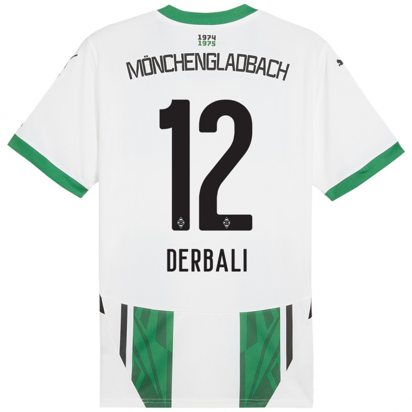 Enfant Maillot Louisa Derbali #12 Blanc Vert Tenues Domicile 2024/25 T-Shirt Belgique