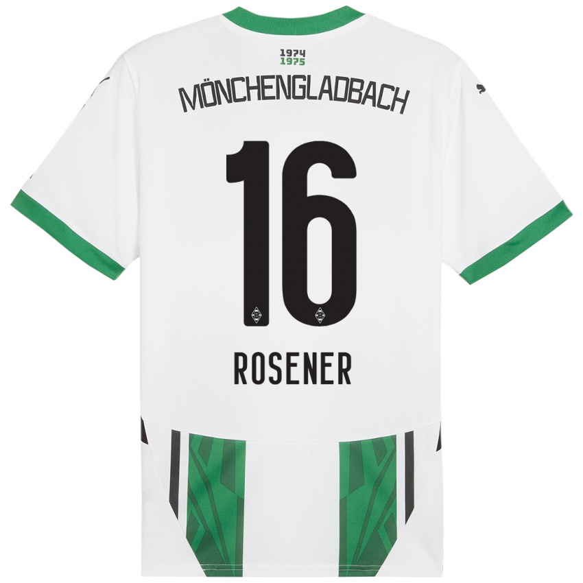 Enfant Maillot Chiara Rösener #16 Blanc Vert Tenues Domicile 2024/25 T-Shirt Belgique