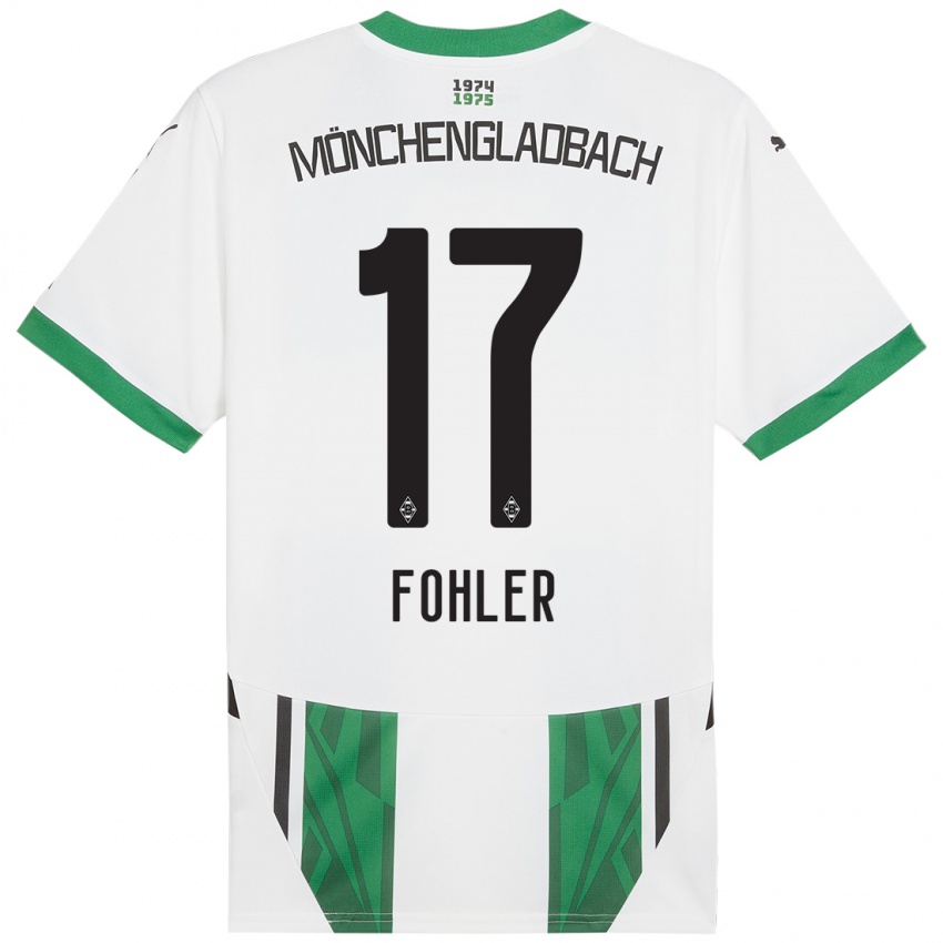 Enfant Maillot Selma Fohler #17 Blanc Vert Tenues Domicile 2024/25 T-Shirt Belgique