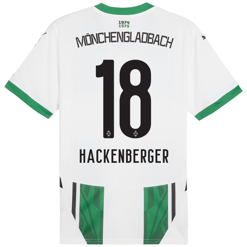 Enfant Maillot Jessica Hackenberger #18 Blanc Vert Tenues Domicile 2024/25 T-Shirt Belgique