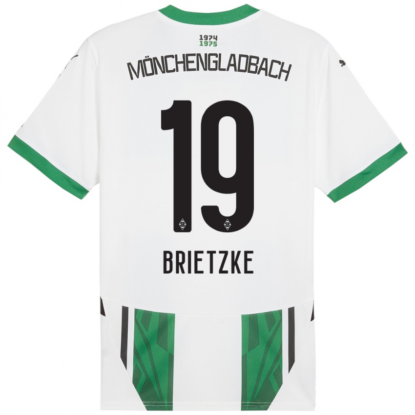 Enfant Maillot Yvonne Brietzke #19 Blanc Vert Tenues Domicile 2024/25 T-Shirt Belgique