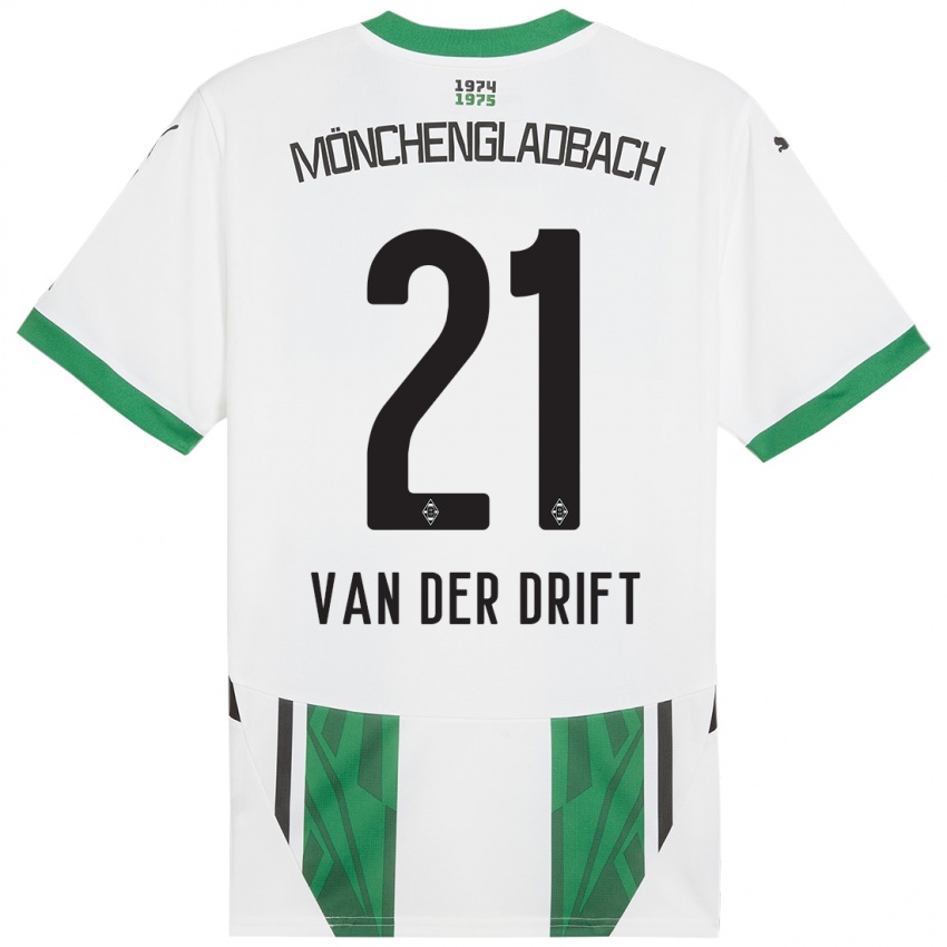 Enfant Maillot Suus Van Der Drift #21 Blanc Vert Tenues Domicile 2024/25 T-Shirt Belgique