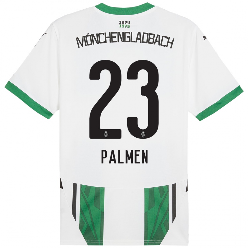 Enfant Maillot Luisa Palmen #23 Blanc Vert Tenues Domicile 2024/25 T-Shirt Belgique