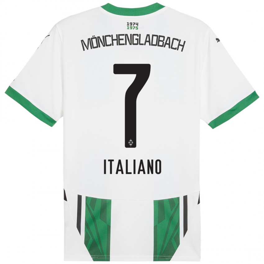 Enfant Maillot Jacob Italiano #7 Blanc Vert Tenues Domicile 2024/25 T-Shirt Belgique