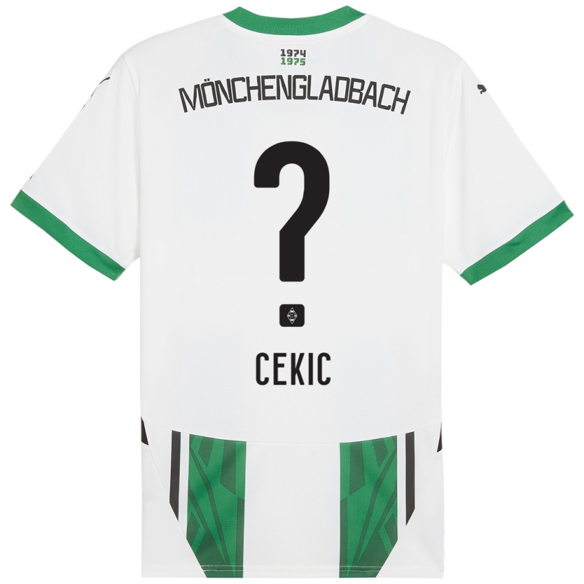 Enfant Maillot Adnan Cekic #0 Blanc Vert Tenues Domicile 2024/25 T-Shirt Belgique