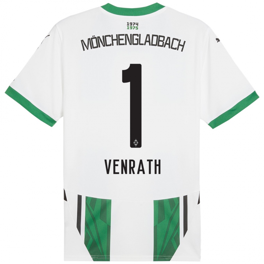 Enfant Maillot Lisa Venrath #1 Blanc Vert Tenues Domicile 2024/25 T-Shirt Belgique