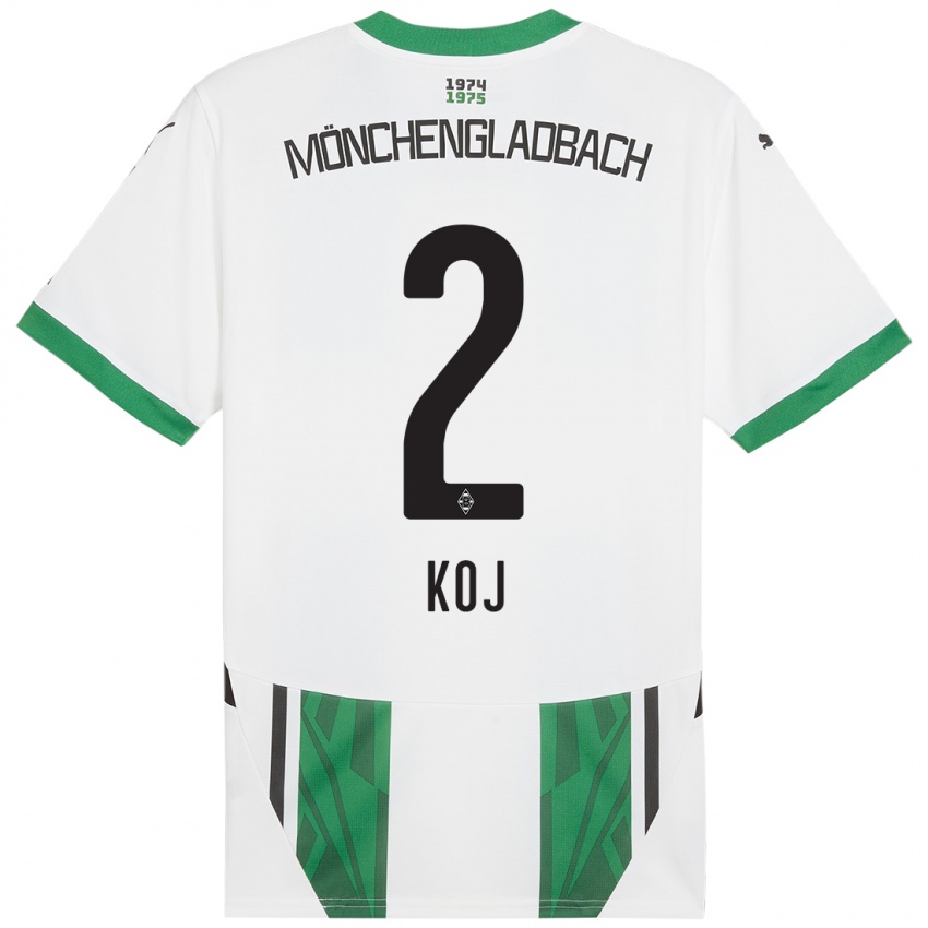 Enfant Maillot Julia Koj #2 Blanc Vert Tenues Domicile 2024/25 T-Shirt Belgique