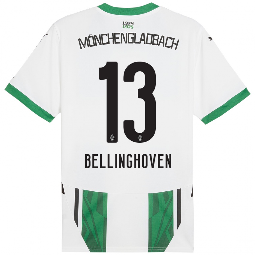 Enfant Maillot Christina Bellinghoven #13 Blanc Vert Tenues Domicile 2024/25 T-Shirt Belgique