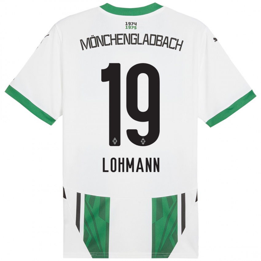 Enfant Maillot Mona Lohmann #19 Blanc Vert Tenues Domicile 2024/25 T-Shirt Belgique