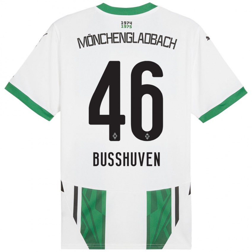 Enfant Maillot Alina Busshuven #46 Blanc Vert Tenues Domicile 2024/25 T-Shirt Belgique