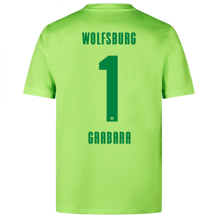 Kinder Kamil Grabara #1 Fluoreszierendes Grün Heimtrikot Trikot 2024/25 T-Shirt Belgien