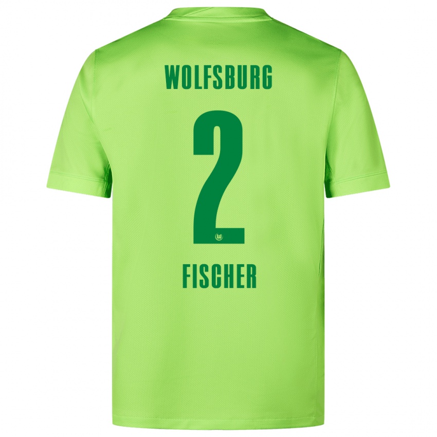 Kinderen Kilian Fischer #2 Fluorescerend Groen Thuisshirt Thuistenue 2024/25 T-Shirt België