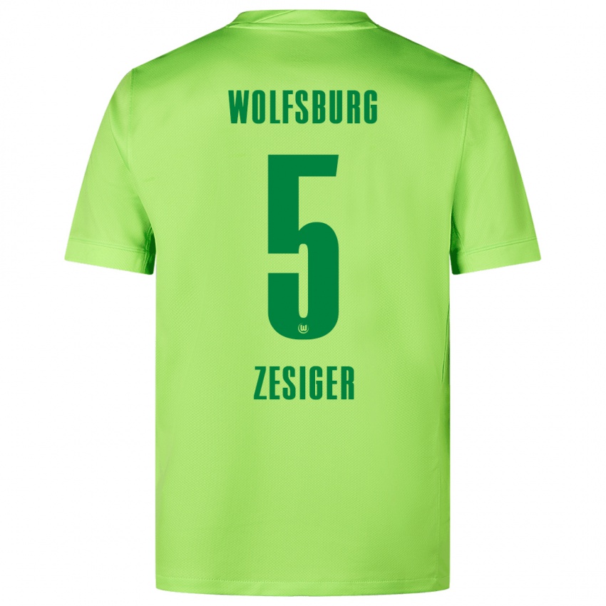 Kinder Cédric Zesiger #5 Fluoreszierendes Grün Heimtrikot Trikot 2024/25 T-Shirt Belgien