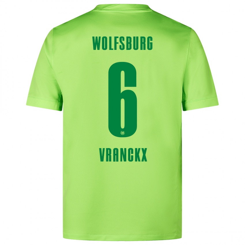 Kinder Aster Vranckx #6 Fluoreszierendes Grün Heimtrikot Trikot 2024/25 T-Shirt Belgien