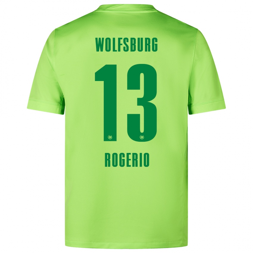 Kinderen Rogério #13 Fluorescerend Groen Thuisshirt Thuistenue 2024/25 T-Shirt België