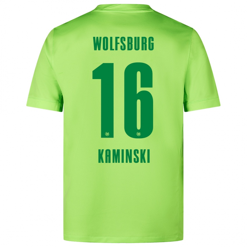 Kinder Jakub Kaminski #16 Fluoreszierendes Grün Heimtrikot Trikot 2024/25 T-Shirt Belgien