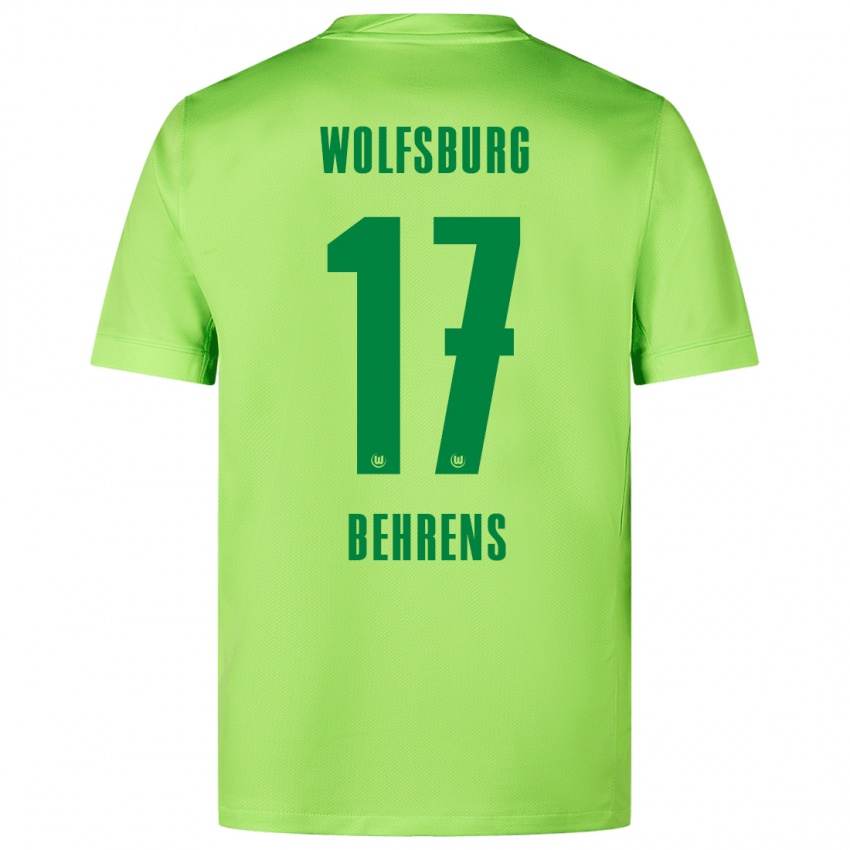 Kinder Kevin Behrens #17 Fluoreszierendes Grün Heimtrikot Trikot 2024/25 T-Shirt Belgien