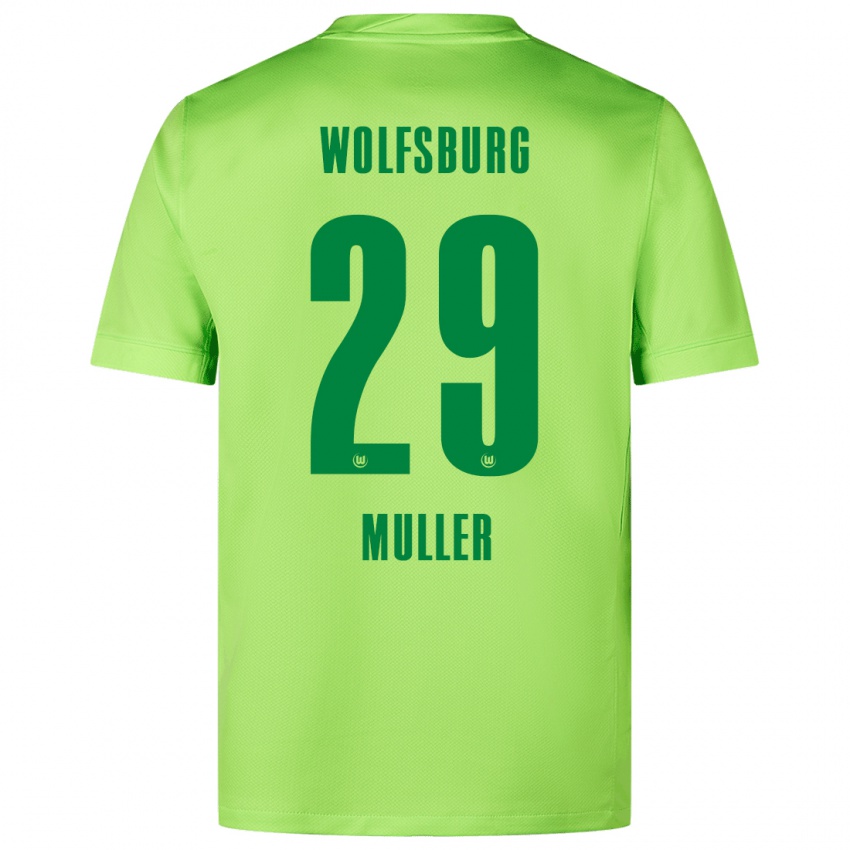 Kinder Marius Müller #29 Fluoreszierendes Grün Heimtrikot Trikot 2024/25 T-Shirt Belgien