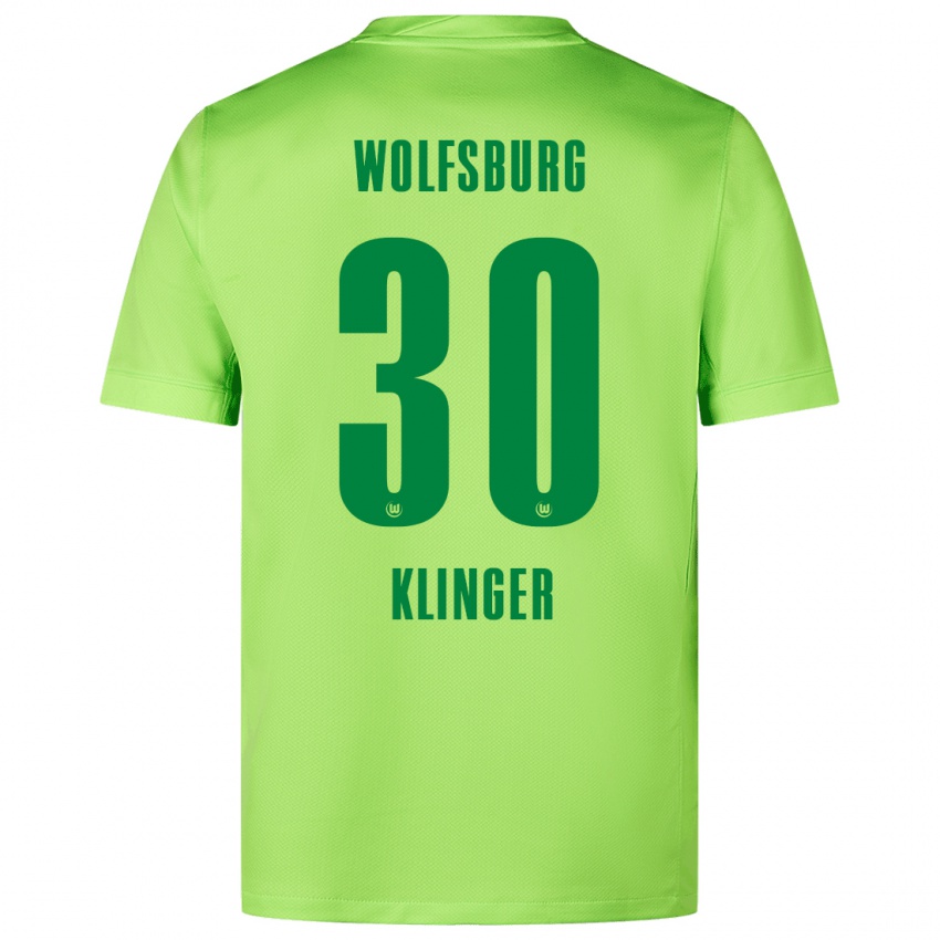 Kinder Niklas Klinger #30 Fluoreszierendes Grün Heimtrikot Trikot 2024/25 T-Shirt Belgien