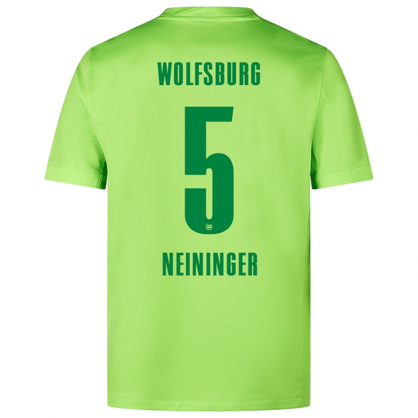 Kinder Tim Neininger #5 Fluoreszierendes Grün Heimtrikot Trikot 2024/25 T-Shirt Belgien