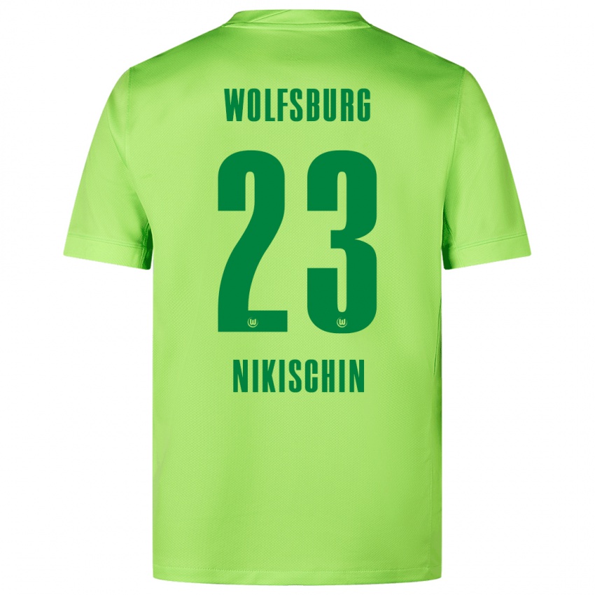 Kinder Adrian Nikischin #23 Fluoreszierendes Grün Heimtrikot Trikot 2024/25 T-Shirt Belgien