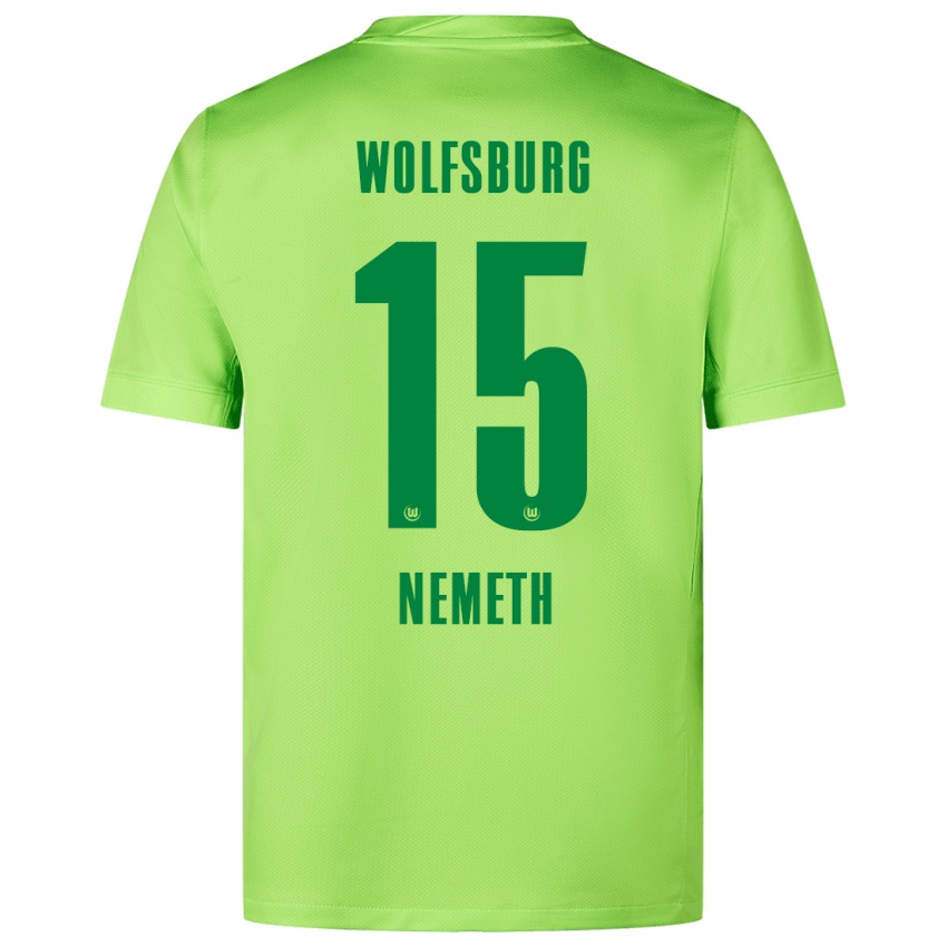 Kinder Diána Németh #15 Fluoreszierendes Grün Heimtrikot Trikot 2024/25 T-Shirt Belgien