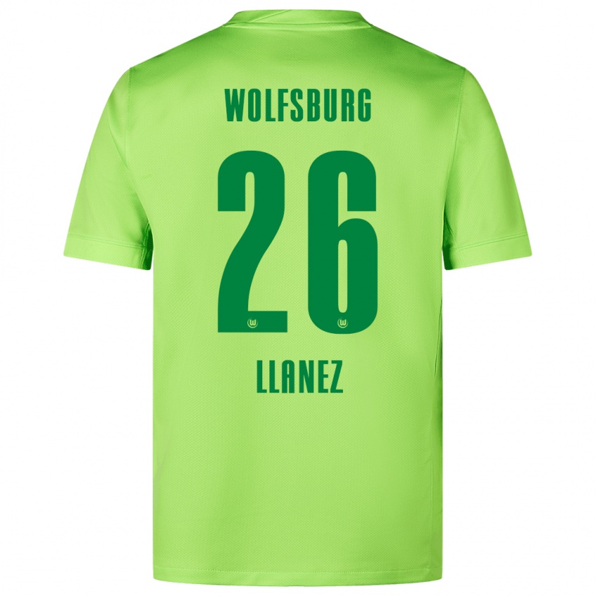 Kinder Ulysses Llanez #26 Fluoreszierendes Grün Heimtrikot Trikot 2024/25 T-Shirt Belgien