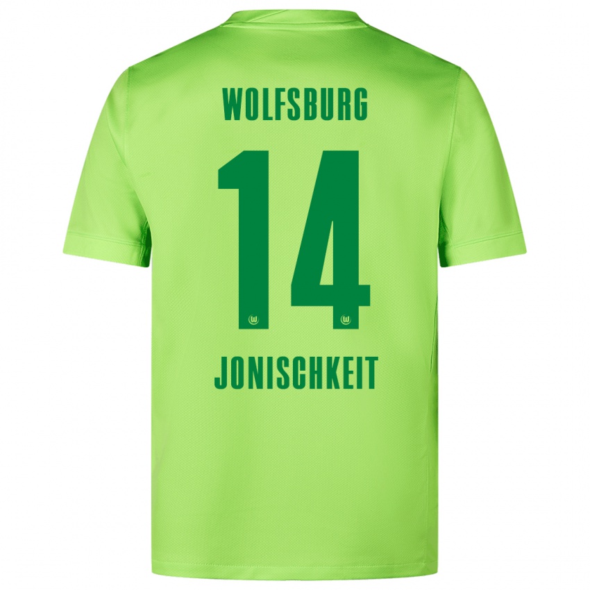 Kinder Jamal Jonischkeit #14 Fluoreszierendes Grün Heimtrikot Trikot 2024/25 T-Shirt Belgien