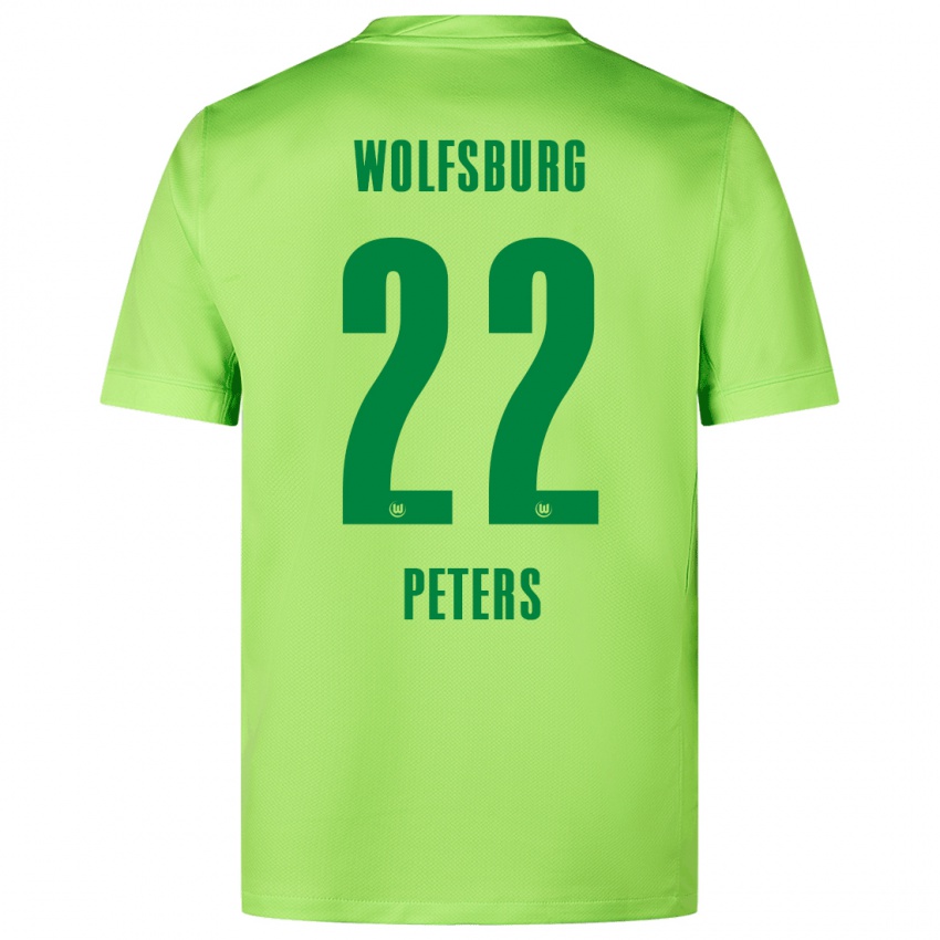 Kinder Laurin Peters #22 Fluoreszierendes Grün Heimtrikot Trikot 2024/25 T-Shirt Belgien