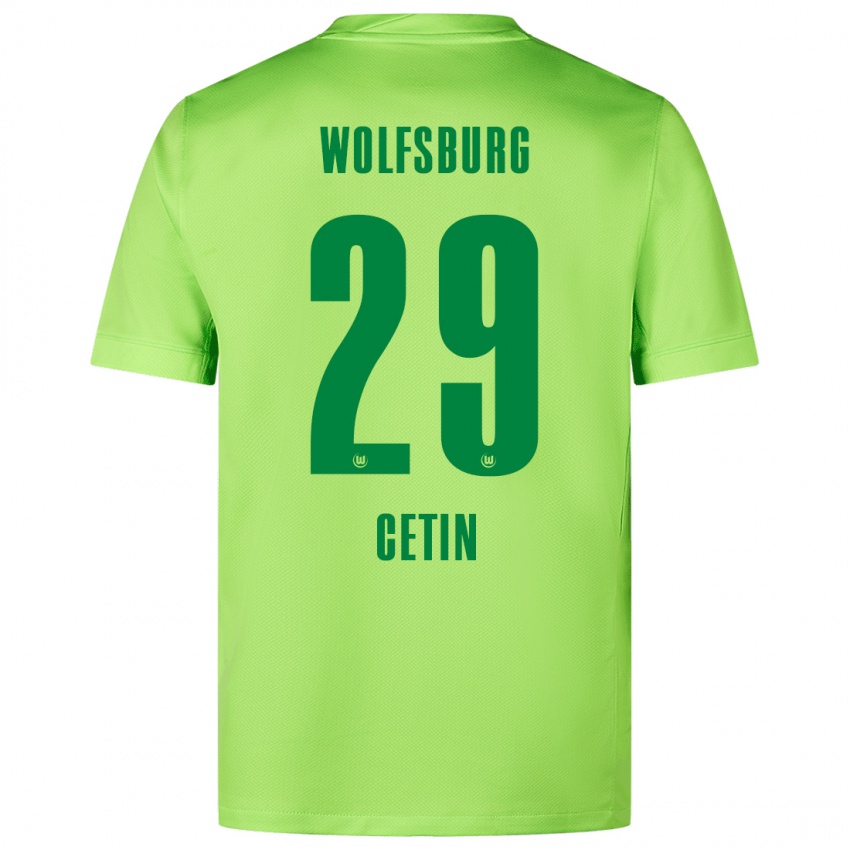 Kinder Erkan Cetin #29 Fluoreszierendes Grün Heimtrikot Trikot 2024/25 T-Shirt Belgien