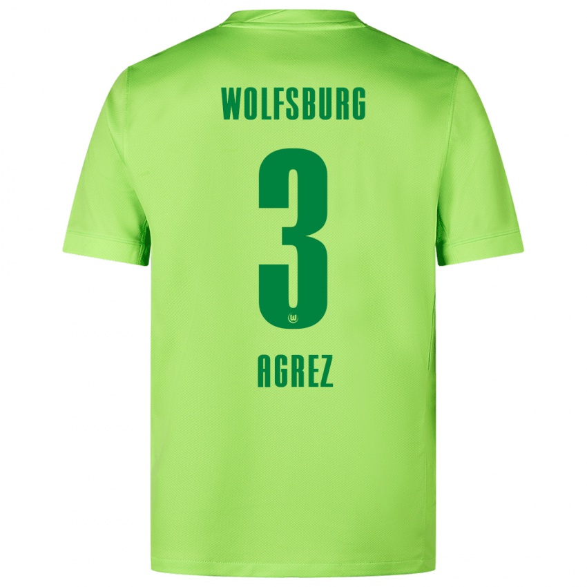 Kinder Sara Agrež #3 Fluoreszierendes Grün Heimtrikot Trikot 2024/25 T-Shirt Belgien