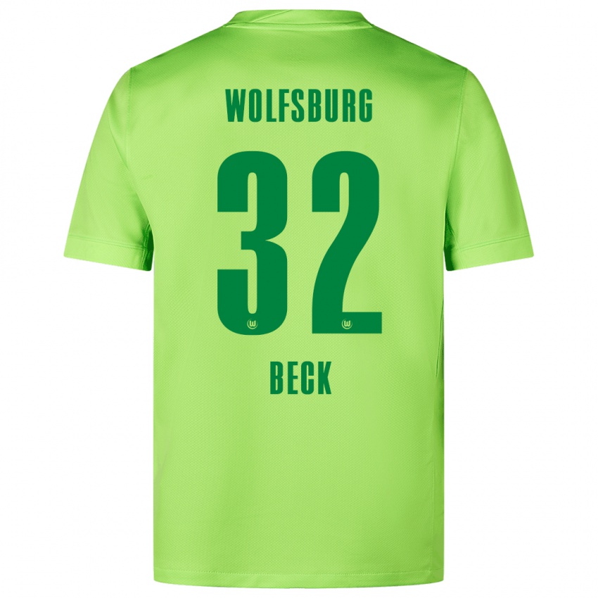 Kinder Kiara Beck #32 Fluoreszierendes Grün Heimtrikot Trikot 2024/25 T-Shirt Belgien