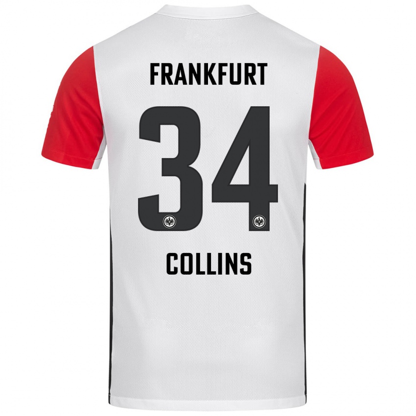 Kinder Nnamdi Collins #34 Weiß Rot Heimtrikot Trikot 2024/25 T-Shirt Belgien