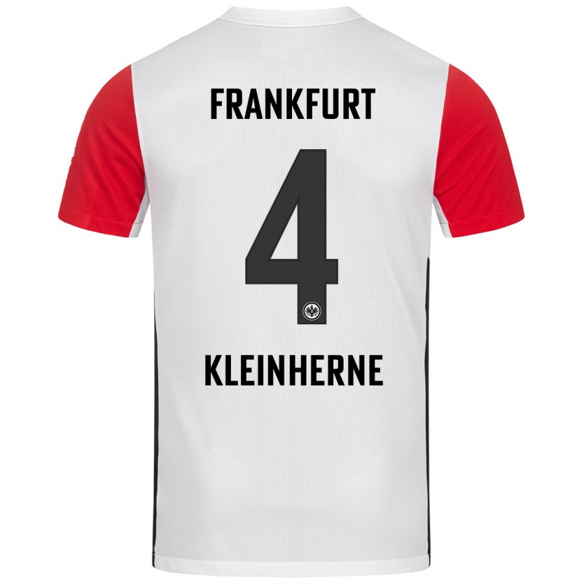 Kinder Sophia Kleinherne #4 Weiß Rot Heimtrikot Trikot 2024/25 T-Shirt Belgien