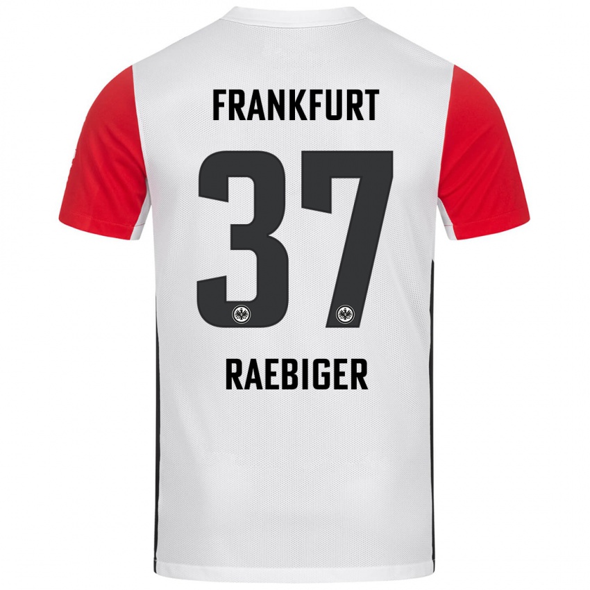 Kinder Sidney Raebiger #37 Weiß Rot Heimtrikot Trikot 2024/25 T-Shirt Belgien