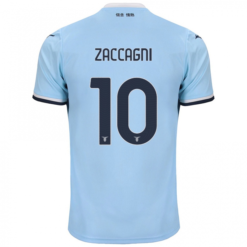 Kinderen Mattia Zaccagni #10 Blauw Thuisshirt Thuistenue 2024/25 T-Shirt België