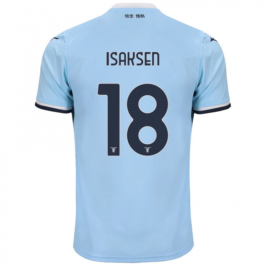 Kinderen Gustav Isaksen #18 Blauw Thuisshirt Thuistenue 2024/25 T-Shirt België