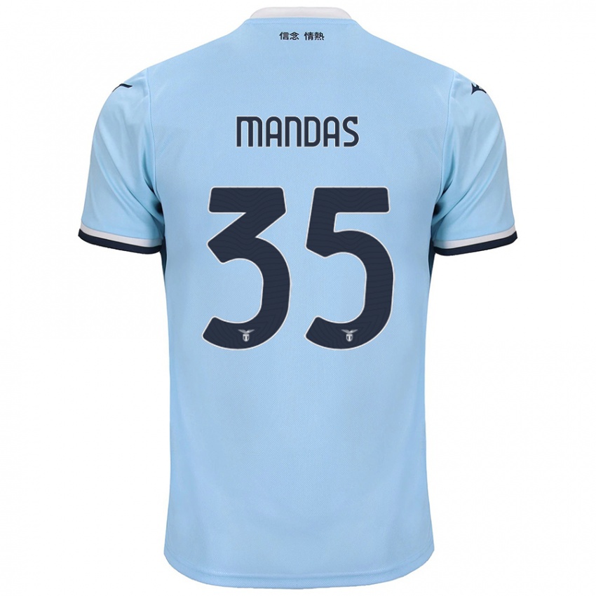 Kinderen Christos Mandas #35 Blauw Thuisshirt Thuistenue 2024/25 T-Shirt België