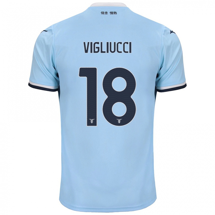 Kinderen Chiara Vigliucci #18 Blauw Thuisshirt Thuistenue 2024/25 T-Shirt België