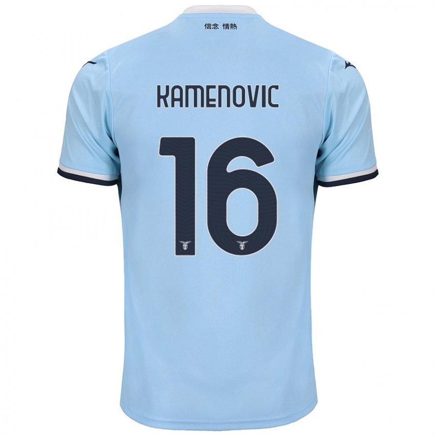 Kinder Dimitrije Kamenović #16 Blau Heimtrikot Trikot 2024/25 T-Shirt Belgien