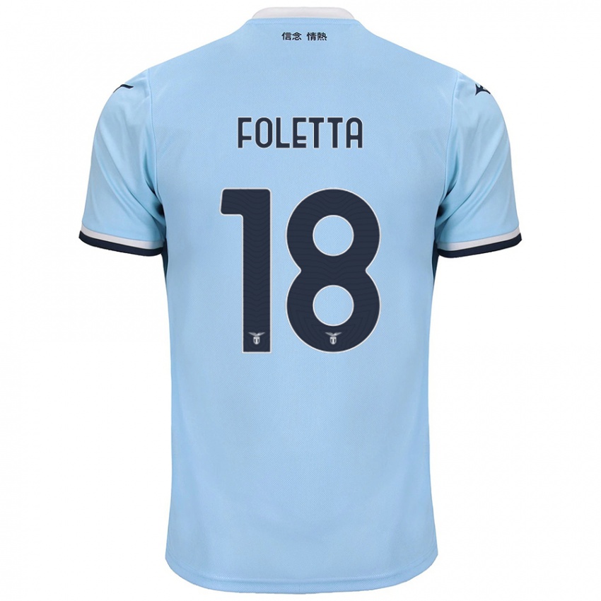 Kinderen Isabella Foletta #18 Blauw Thuisshirt Thuistenue 2024/25 T-Shirt België