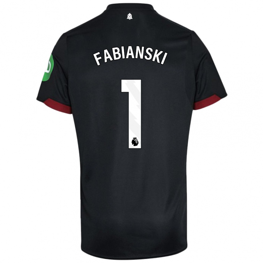 Kinderen Lukasz Fabianski #1 Zwart Wit Uitshirt Uittenue 2024/25 T-Shirt België