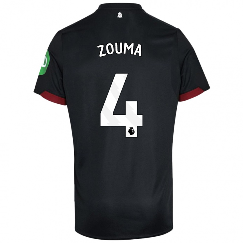 Kinderen Kurt Zouma #4 Zwart Wit Uitshirt Uittenue 2024/25 T-Shirt België