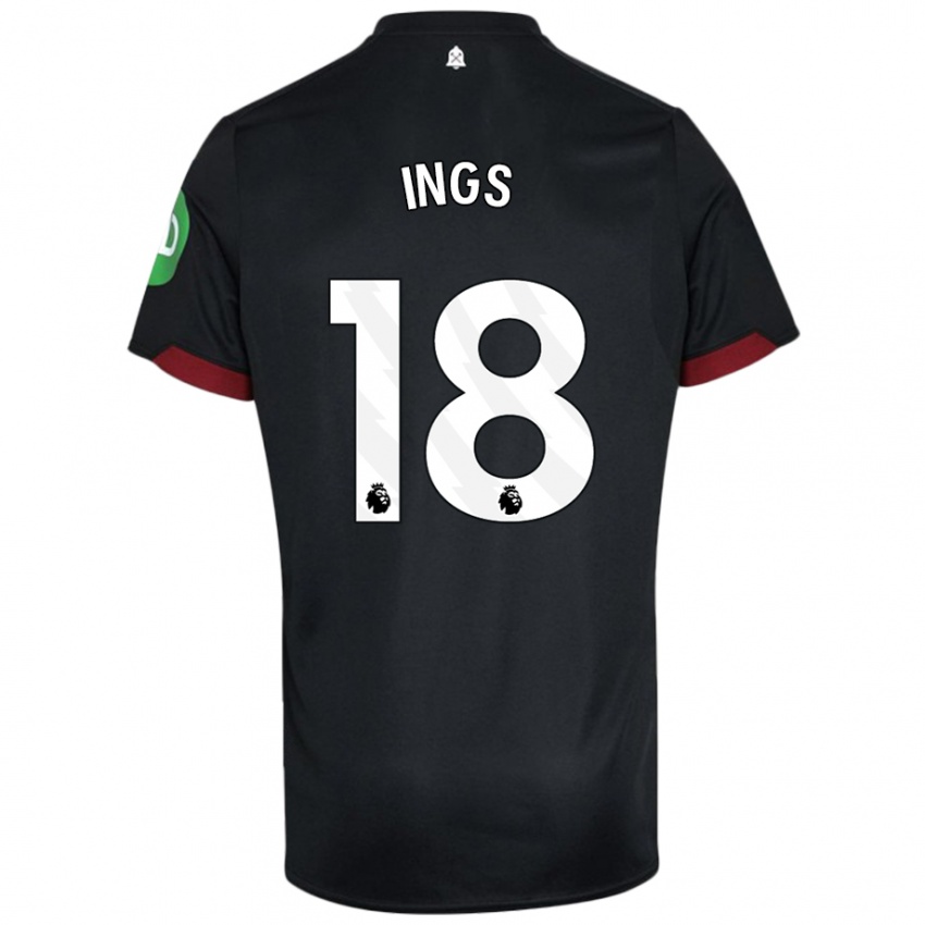 Kinderen Danny Ings #18 Zwart Wit Uitshirt Uittenue 2024/25 T-Shirt België